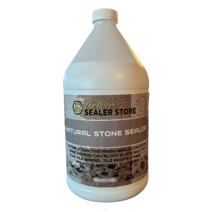 Natural look penetrating sealer protecting concrete patio and natural stone